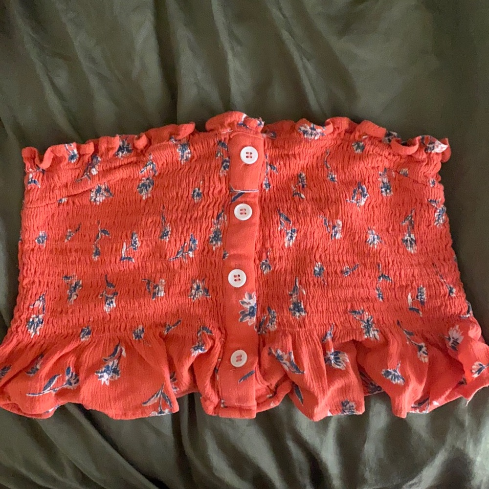 Ruffled tube top/bandeau top